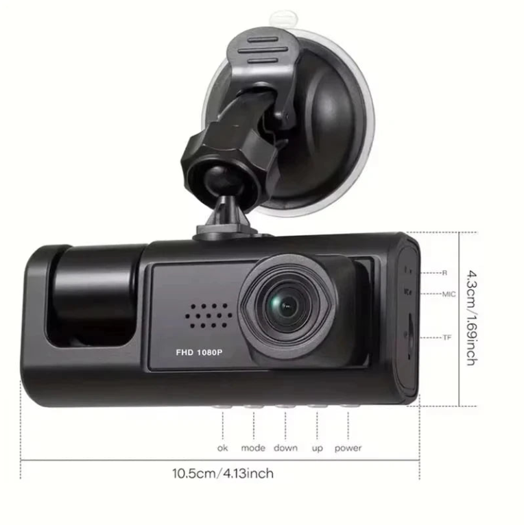 Car Dashcam 1080p (+32GB CARD) HD 2-Lens Car Camera with Night Vision & DVR