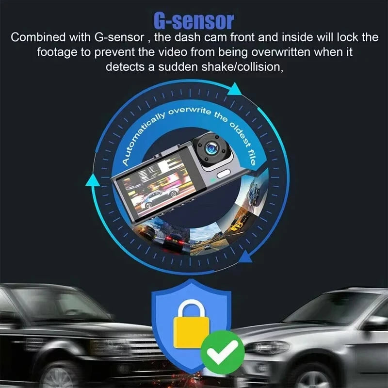 Dashcam 1080p HD 2-Lens Car Camera with Night Vision & DVR